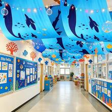 AFYPRTY 1pc Ocean Classroom Ceiling Decoration, Summer Whale Shark Hanging Banner, Ocean Theme Birthday Party Supplies, School Decoration - Style 1 - View 2