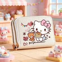 1 buah Dompet Resleting Sanrio dengan Dua Slot Kartu dan Kantong Koin, Dompet Pendek Modis dengan Desain Ilustrasi Kartun Hello Kitty yang Cerah, Dompet Koin untuk Perjalanan, Tas Tangan Mini yang Lucu, Perlengkapan Belanja Perjalanan, Hadiah Liburan yang Praktis - QB-B-SLO-08 - View 11