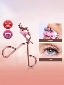 1pc Professional Eyelash Curler, Long-Lasting Use, Longer And Fuller Lashes - Easy To Use And For Eyes, Eyelash Curler, Easy Styling Without Pinching, Curling Lashes, Makeup Tool, Beauty Tool, Travel Portable, Vanity Essential - Rose Gold - View 2