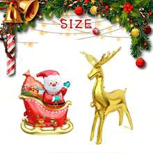 2pcs Gold Reindeer Christmas Decoration Old Man Sleigh Shaped Aluminum Foil Christmas Decoration Balloon Set - View 7