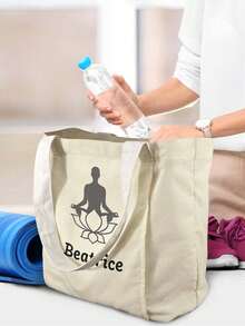 Customized Canvas Yoga Mat Tote Bag, Yoga Mat Storage Bag, Personalized Gym Backpack, Pilates Studio Bag - Multicolor - View 8
