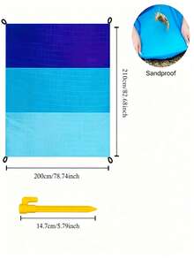 Extra Large Sandproof Beach Blanket, 4-7 Person Outdoor Picnic Mat, Lightweight Portable Quick Dry Sandproof Family Camping Hiking Blanket, Compact Foldable, Summer Essential - Multicolor - View 11