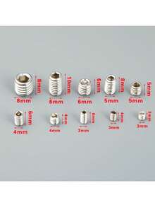 100/200pcs Set Hex Socket Head Screws, Hex Socket Head Bolts, Set Screws M3 M4 M5 M6 M8, Suitable For Home Repair, Door Lock Installation, Furniture Repair, Electronic Products, DIY, Fasteners (Stainless Steel 12 Sizes) - Hex Socket Set Screws - View 6