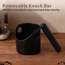 Sancagy Espresso Knock Box, Premium Coffee Knock Box With Removable Knock Bar, Non-Slip Base, 46 Inch Black - White - View 3
