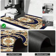1pc Dish Drying Mat, Coffee Machine Mat, European Classical Floral Pattern Deep Blue Background Luxury Scroll Rose Design, High Absorbency Drainage Mat Suitable For Dining Table And Cafe Use, Multi-Purpose Water-Draining Mat, Home Gift, Tabletop Decor - XYLSD-647 - View 9