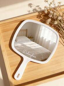 1PC Oversized Square Handheld Mirror, Square Back With Polished Texture, Hangable/Handheld, High-Definition Floating Mirror Surface, Bedroom/Living Room/Bathroom Multi-Scene Decor, Back-To-School Season Decoration Gift, Valentine's Day/Wedding Season/Christmas/Mother's Day Lightweight Souvenir Gift - Multicolor - View 7