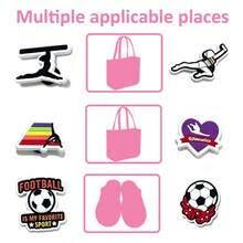 14 piezas de adornos para zapatos de gimnasia y fútbol con estilo enérgico, PVC brillante premium sin olor, adornos multifuncionales para atuendos deportivos diarios de niñas - Multicolor - Ver 6