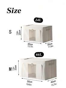 Foldable Large Capacity Dust-Proof Clothes Storage Box, Oxford Fabric Moisture-Proof Zipper Storage Organizer, Wardrobe Cabinet Storage Organizer, Home Storage Essentials, Back To School Season - White - View 4
