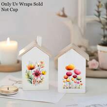 4pcs/Set Watercolor Meadow Boho Flowers Theme Pattern UV Transfer - For Crafts, Mugs, Laptops & Water Bottles, Self-Adhesive Plastic, Mug Decoration, Laptop, Holiday Decorations, Festive Designs, Highquality Prints, Durable - Multicolor - View 7