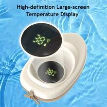 Termómetro de agua para baño de bebés, termómetro impermeable para baño, monitor de temperatura para baño infantil, pantalla LED de modo dual, detección precisa de temperatura, anti-escaldado. - Azul - Ver 7