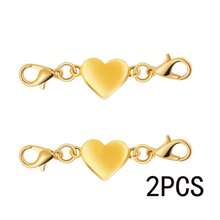 Heart-Shaped Magnetic Necklace Clasp And Closure, Magnetic Converter For Jewelry Making Supplies, Necklace And Bracelet Extension Chain Connector - Multicolor-c - View 8