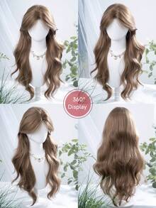 alicegarden 28 Inch Lace Front Wig, Natural Wavy Style, Stunning Brown, Middle Part Design, Suitable For Women's Daily, Party, Cosplay Use, Natural And Durable, Women's Wig Gift (Accessories Not Included), Halloween - Brown - View 9
