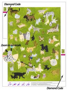 5D DIY Diamond Painting Kit, Cute Cartoon Dog Breeds On Green Grass Animal Wall Decor, Relaxing Handmade DIY Wall Art For Adults, Enjoy The Fun Of Crafting - No Frame - View 8