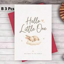 1/3/5 Pcs Cute Sleeping Bunny Greeting Cardgreeting Card, For Welcome To The World Celebrations And Baby Shower Gift Messages Greeting Card - Multicolor - View 16