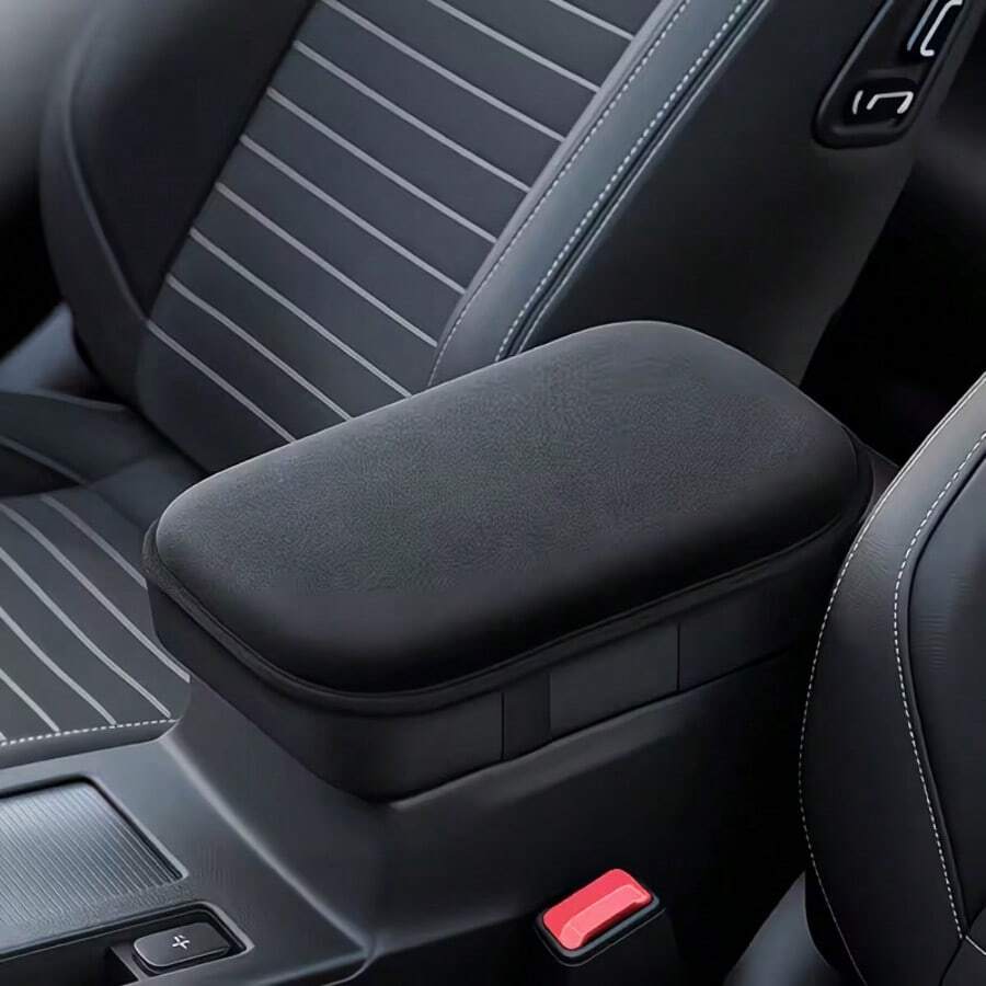 Premium Black Thickened Car Armrest Pad, Ultra-Soft And Comfortable, Essential For Road Trips. This Soft And Comfortable Armrest Pad Provides A Great Driving Experience, Relaxes Arms, And Is Easy To Install. Suitable For Rear-Opening Armrest Boxes - Multicolor - View 1
