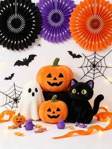 This Halloween Party Decoration Banner Set Includes Letters, Different Colored Paper Flower Balls, And Paper Fans. It's A Halloween Party Accessory, Home Decor Item, And Perfect For Creating A Halloween Party Atmosphere. - Multicolor - View 6