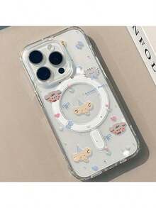 Cartoon Small Animal Design Phone Case Supports Wireless Charging Suitable For IPhone 16 15 14 13 12 11 Pro Max - 無色 - 查看 1