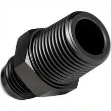 2PCS 6AN Male Flare To 3/8" NPT Pipe Fitting Adapter Aluminum Straight Black - Black - View 4