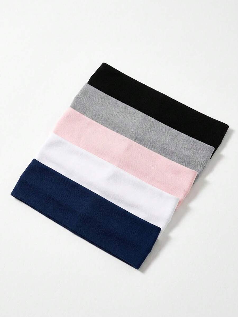 5pcs Bohemian Style Non-Slip Headbands, Soft Elastic Sweat-Absorbent Hairbands, Suitable For Yoga, Fitness, Daily Styling And Beach Vacation