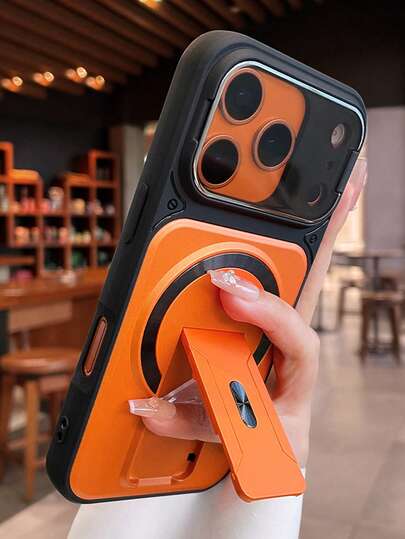 Luxury Magnetic Stand Camera Protection Phone Case, Compatible With IPhone 17 Pro Max 17 Pro 17 16 Pro Max 16 Pro 16 15 Pro Max 15 Pro 15 14 Pro Max 14 Pro 14 13 Pro Max 13 Pro 13 12 Pro Max 12 Pro 12 11, Supports Wireless Charging, Shockproof Back Cover