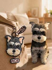 1 Peça Chaveiro de Contas Perler Personalizado para Animais de Estimação, Pingente de Animal de Estimação Personalizado, Desenhe a Etiqueta de Nome de Contas Perler do seu Animal de Estimação, Foto e Nome Personalizados, Combine Livremente o Design de Cores, Acessório DIY, Adequado para Bolsas, Mochilas, Decoração de Carro, Etiquetas de Bagagem, Presentes de Festa de Aniversário - Multicolorido - Visão 3