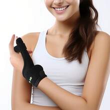 COFOE Adjustable Thumb & Wrist Support Brace, Breathable Mesh Thumb Stabilizer With Removable Aluminum Splint, Soft Fabric And Hook-And-Loop Straps For A Comfortable Fit, Black, Everyday Support - Black - View 8