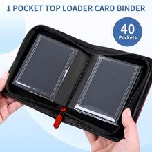 Binder 40 Pockets One Pocket Mini Trading Card Album,Diamond Leather Small Card Binder For 3x4 Rigid Top Loaders,Portable TCG Photocard Holder-Red,Card Holder - Multicolor - View 1