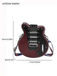 Bolso bandolera con diseño de nicho personalizado en forma de guitarra de simulación, bolso de hombro de cuero sintético de alta calidad, adecuado para fiestas, cosplay, etc. - Multicolor - Ver 6