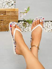 Plus Size Women's Fashionable Comfortable Lace-Up Wedge Sandals - Multicolor - View 4