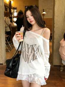 Summer New High-Quality Snowflake Sun Protection Base Layer Top, Breathable Casual White - White - View 4
