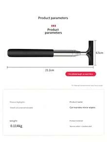 Car Side Mirror Squeegee, Retractable Windshield And Rearview Mirror Wiper, Telescopic Long Handle Water Stain Cleaner, Portable Interior And Exterior Car Cleaning Tool, Rain And Fog Weather Car Accessory, Portable Car Window Cleaning Brush And Snow Brush, Scratch-Free Cleaning, Suitable For Car Interior, Home, Office And More, Multiple Styles Available, Essential Gift For Drivers - A - View 3