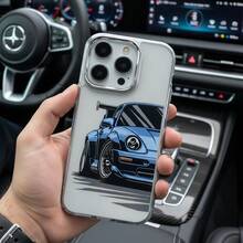 1pc Racing Pattern Black & Silver Phone Case Compatible With Apple Phones - Multicolor - View 2