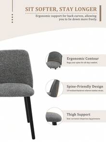Goeurvant Modern Ergonomic Dining Chair With Curved Backrest - Set Of 2 / Set Of 4 / Set Of 6 - 板岩灰 - 查看 2
