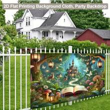 2D Flat, 2D Background Cloth, Magic Book World Wall Hanging Fabric, Polyester Material, Multi-Functional Background Suitable For Living Room, Bedroom, Office, Outdoor, Studio, Party Decoration - Multicolor - View 3