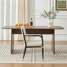 Set Of 2 Modern Dining Chairs With Armrests, Upholstered Dining Chairs In Scandinavian Style, Black Frame And Gold Accents, Cream-Colored Fabric Cushion For The Dining Table - Beige - View 6