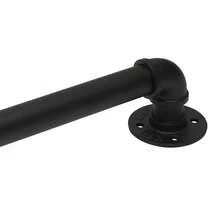 SENDERPICK For Wall Mount 3 Sections 8FT Black Pipe Stair Handrail Staircase Handrail Metal - Black - View 5