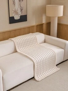1件純色3D絎縫加厚毛絨沙發坐墊套，現代極簡風沙發套，親膚保暖，適合秋冬，防滑底面，可機洗，防水防潑水，防刮寵物友好，耐髒柔軟墊，適用客廳、臥室、直背沙發、窗台、榻榻米、陽台，休閒四季通用波希米亞風沙發套 - 白色 - 查看 8