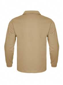 Kolrap Men Wool Blend Shacket Jacket, Solid Color Single‑Breasted Pocket Long Sleeve Overshirt, Autumn Winter Casual Loose Men Outerwear Shirt Jacket - Camel - View 4