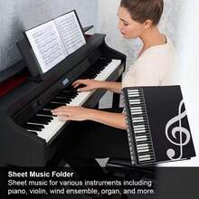 Piano Sheet Music Storage Binder, Durable Hard Cover, Transparent Inner Pockets, Moisture-Proof Paper Protection, Suitable For Classroom Practice, Stage Performance, Home Practice, Elegant Music Storage Gift For Piano Students And Friends - Multicolor - View 3