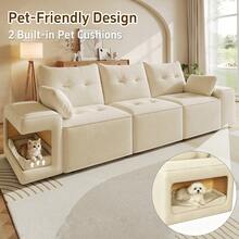 Modern 3-Seat Modular Sofa With Storage, Beige Color - Beige 3 Seat - View 10
