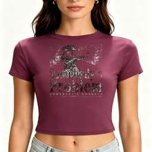 "Someone's Problem"Rodeo T Shirt - Y2K T Shirt |   Slim-Fit Women's Round-Neck Short-Sleeve Top |   Essentials For Women Cowboy And Rodeo Enthusiasts. - 紫羅蘭色 - 查看 2