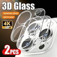 3D Transparent Lens Protector, Compatible With Phone 11/12/13/14/15/16 Pro Max/17 Pro/17 Air/17 Pro Max, 2-Pack, Full Screen Rear Tempered Glass Film And Camera Lens Protector, Easy Installation, Compatible With Specific Models - 2pcs - View 13