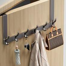 1pc - Bathroom Shower Storage Hook, Towel And Robe Hanging Behind Bathroom Door, Easy To Install Space Aluminum Door Hook - Modern Style, Wall-Mounted Coat Rack, Suitable For Bedroom And Bathroom Storage - Multicolor - View 3