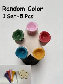 5pcs Colorful Bee Watering Set, Bee And Insect Water Cups, Colorful Bee Watering Station With Wooden Base, Suitable For Outdoor, Garden, Balcony, Potted Plants, Creative Garden Decor, Practical Gardening Tool - Multicolor - View 14