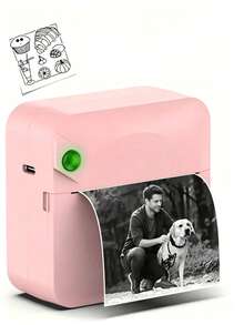 Mini Wireless Sticker Label Printer, Portable Thermal Pocket Printer, Suitable For Study, Inkless Receipt, Note, Image And Photo Printing, Can Be Used For Scrapbooks, Diaries, Self-Adhesive Labels. Smart Pocket Inkless Thermal Printer, Suitable For Diary/DIY - Pink - View 8