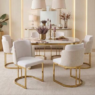 6 Dining Chairs, Comfortable And Breathable, Suitable For Restaurants, Living Rooms, Cafes And Other Places