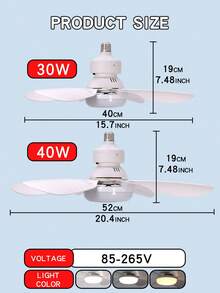 1個 E26/E27 多功能吸頂燈座，無噪音 30W 40W 可調光 LED 燈，適用小燈泡/吸頂風扇，安裝簡單，適合浴室、臥室、廚房、客廳 - 均碼 - 查看 12