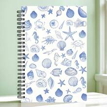 1 pezzo Taccuino a spirale a tema oceanico divertente per le vacanze, taccuino per insegnanti, taccuino estivo da spiaggia, taccuino oceanico, conchiglia marina, taccuino di ricerca in biologia marina, taccuino per scrivere, forniture scolastiche e da ufficio, taccuino da viaggio, diario di studio, lettura - Un libro (50 pagine, 100 pagine) - Visualizzare 20