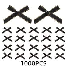 1000Pcs 1.7x0.9inch Metallic Gold Edge Mini Ribbon Bows-Gold & Silver Edged Polyester Bow Tie Ribbons For Hair Clip Accessories Holiday Packing Decor Christmas Halloweeen Wedding Decoration - Bow - View 12