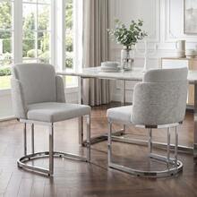 2 Dining Chairs, Comfortable And Breathable, Suitable For Restaurants, Living Rooms, Cafes And Other Places - Silver - View 5